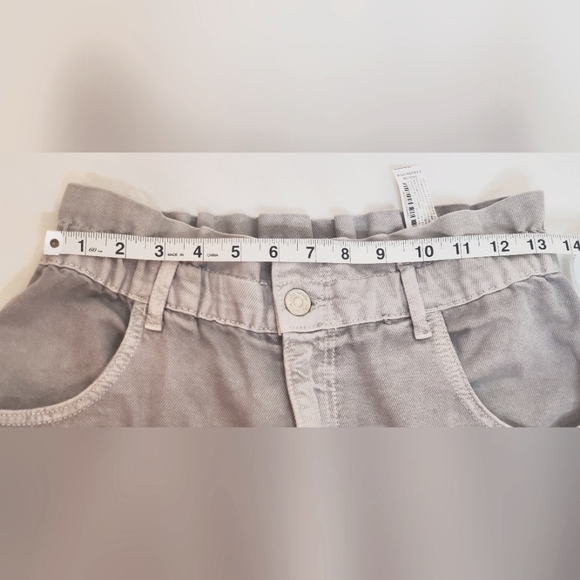 NWOT ZARA -size M-women oversize denim grey jeans-high-rise-stretch waist - Picture 10 of 12